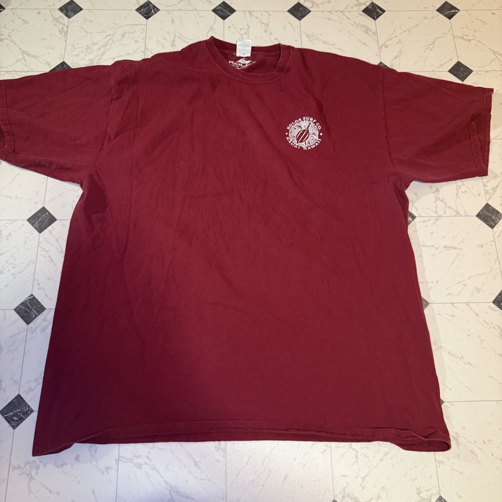 Koloa Surf Co Kauai Hawaii‎ Graphic T Shirt Red Men's 2XL Hawaiian Turtle